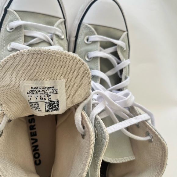 Converse High-Top Canvas Sneakers in Light Gray and White
